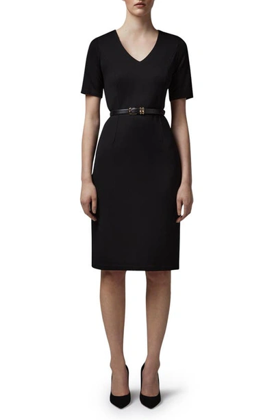 Lk Bennett Natasha V-neck Sheath Dress In Black