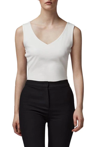 Lk Bennett Athena V-neck Tank Top In Ivory