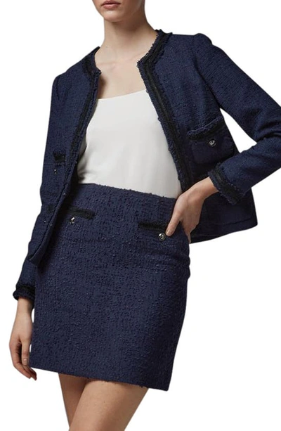 Lk Bennett Charlee Tweed Jacket In Blue