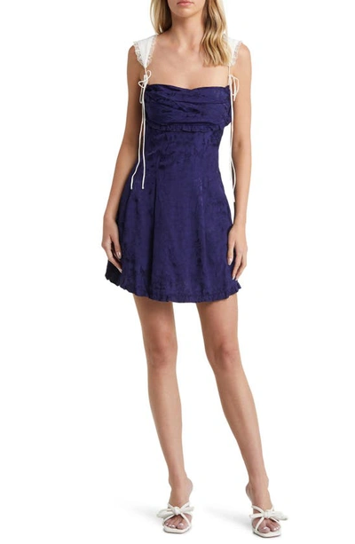 FOR LOVE & LEMONS HOLLAND FLORAL JACQUARD MINIDRESS 