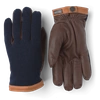 HESTRA DEERSKIN WOOL TRICOT GLOVES NAVY CHOCOLATE