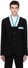 Kiko Kostadinov Buttoned Single-breasted Blazer In Sable Black /ecru