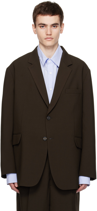 The Frankie Shop Brown Beo Blazer In Dark Expresso