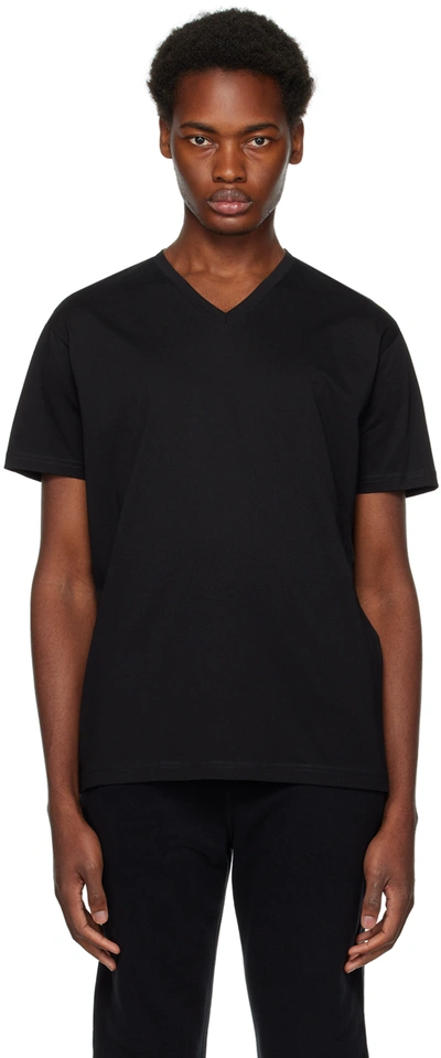 Sunspel Riviera Crewneck Midweight Cotton T-shirt In Black