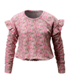 COLETTE LILLY BIG GIRLS RUFFLED TEXTURED LONG SLEEVE TOP