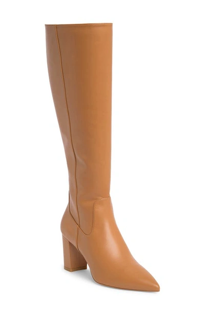 Stuart Weitzman Renegade Block Heel Boot In Almond