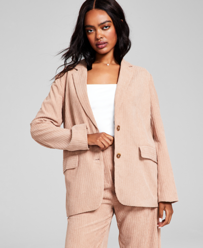 And Now This Women's Corduroy Blazer In Almond