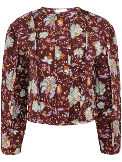 Ulla Johnson Esti Floral-print Quilted Silk Jacket In Multi