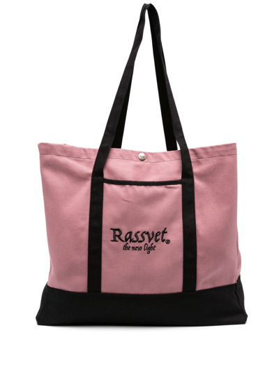 Paccbet Embroidered Rassvet Tote Bag In Pink