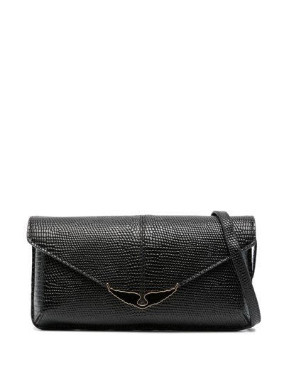 Zadig & Voltaire Borderline Leather Shoulder Bag In Noir