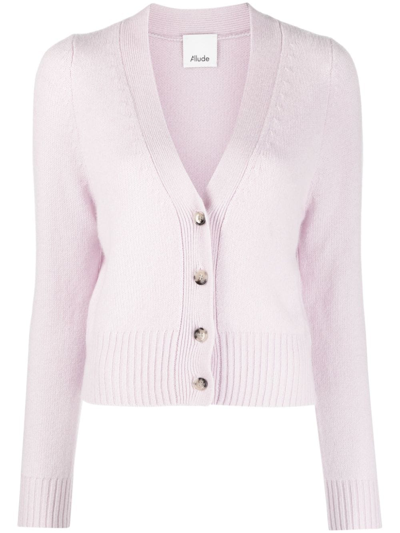 Allude Cashmere V-neck Cardigan In Pink