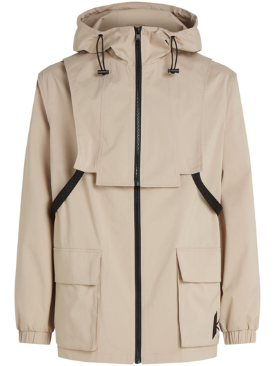 Karl Lagerfeld Lightweight Hooded Parka In Neutrals