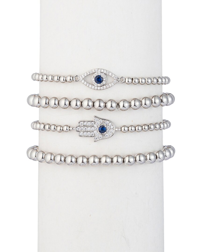 Eye Candy La The Luxe Collection Titanium Cz Heena Stretch Bracelets