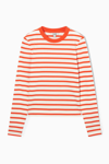 Cos Regular-fit Heavyweight Long-sleeved T-shirt In Orange