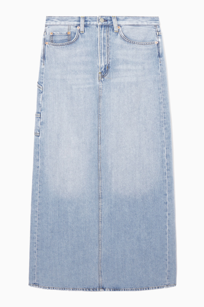 Cos Denim Maxi Skirt In Blue