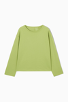 Cos Boxy Long-sleeved T-shirt In Green