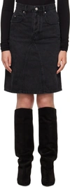 Isabel Marant Étoile Fiali A-line Denim Midi Skirt In 02fk Faded Black