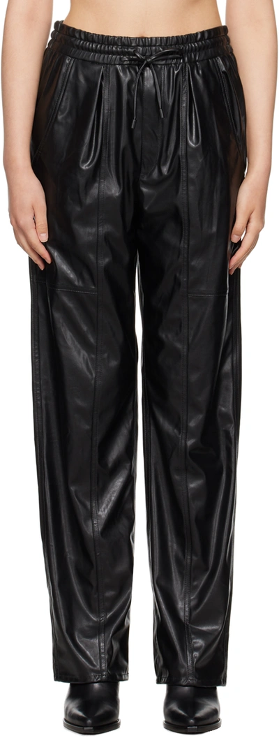 Isabel Marant Étoile Black Brina Faux-leather Trousers In 01bk Black