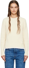 Ami Alexandre Mattiussi Off-white Patch Sweater In Ivory/185