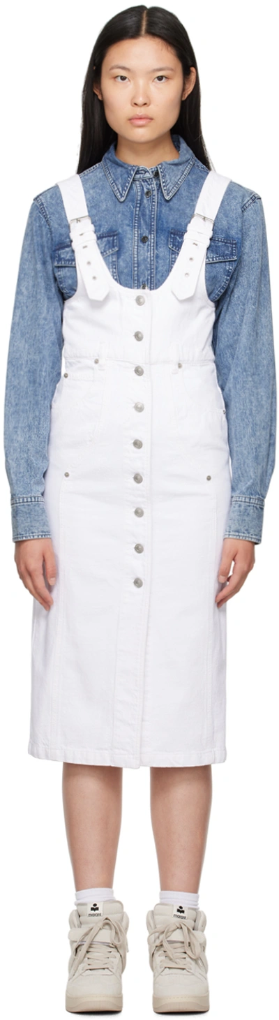 Isabel Marant Étoile White Filipine Denim Midi Dress In 20wh White