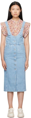Isabel Marant Étoile Blue Filipine Denim Midi Dress In 30lu Light Blue