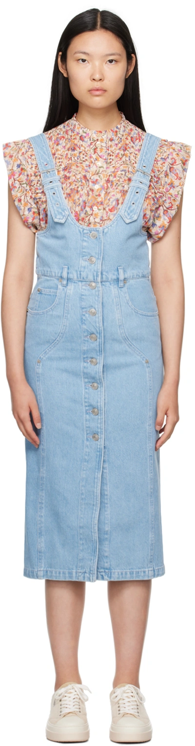 Isabel Marant Étoile Blue Filipine Denim Midi Dress