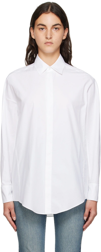 Alaïa White Button Shirt In 000 Blanc