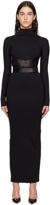 Alaïa Black Sculpting Maxi Dress In 995 - Noir Alaia