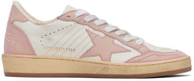 Golden Goose White & Pink Ball Star Sneakers In Neutrals