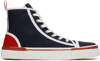 CHRISTIAN LOUBOUTIN BLUE & RED PEDRO SNEAKERS