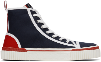 Christian Louboutin Pedro Donna High-top Sneakers In Marine Loubi