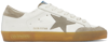 GOLDEN GOOSE WHITE & TAUPE SUPER-STAR CLASSIC SNEAKERS