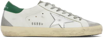 Golden Goose White & Gray Super-star Classic Sneakers In 82171 White/grey/sil