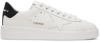 Golden Goose Leather Sneakers With Back Contrasting Patch In 10283 White/black