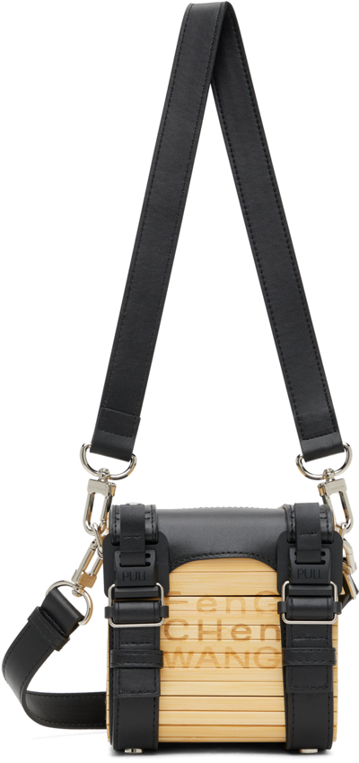 Feng Chen Wang Logo-embossed Square Bamboo Bag In Black