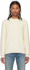 Rag & Bone Icons Dexter Waffle Knit Crewneck Cotton Sweater In Raw
