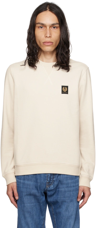 Belstaff Off-white Patch Sweatshirt In Moonbeam