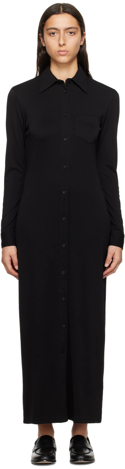 Filippa K Black Slim Maxi Dress In 1433 Black