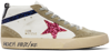 GOLDEN GOOSE TAUPE & WHITE MID STAR SNEAKERS