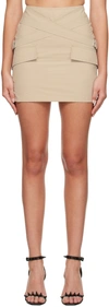 Han Kjobenhavn Beige Wrap Miniskirt In Cold Khaki
