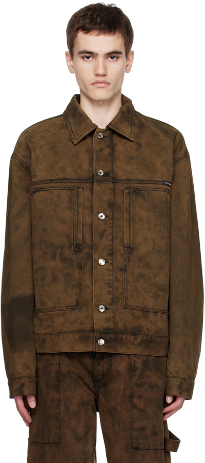 Dolce & Gabbana Brown Button Denim Jacket In S9001 Variante Abbin