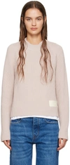 AMI ALEXANDRE MATTIUSSI PINK PATCH SWEATER