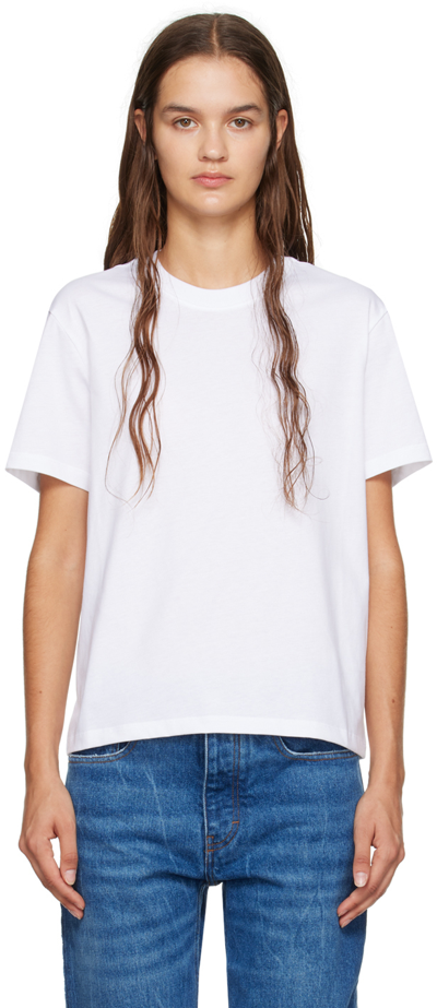 Ami Alexandre Mattiussi White Ami De Cœur T-shirt In Gabardine White