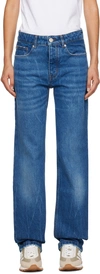 AMI ALEXANDRE MATTIUSSI BLUE STRAIGHT-LEG JEANS