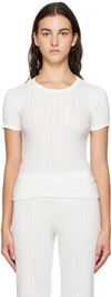 Leset Pointelle-knit Cotton-jersey T-shirt In White (wht)