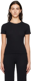 Leset Slim Fit Pointelle T-shirt In Black (blk)