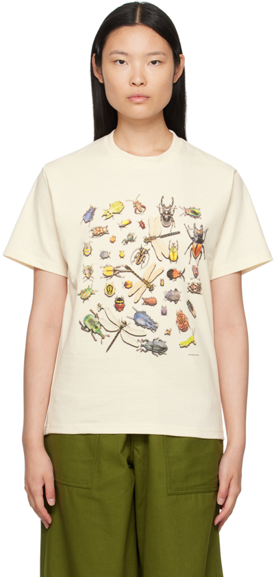 Gentle Fullness Off-white Printed T-shirt In Oatmeal Bugs
