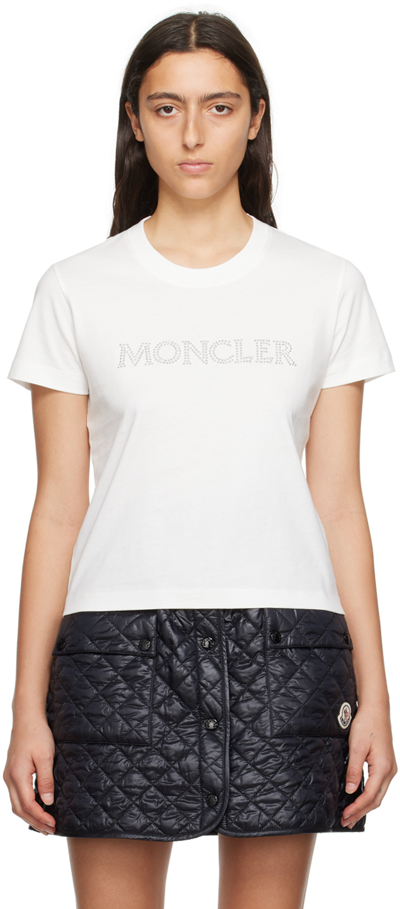 MONCLER WHITE CRYSTAL T-SHIRT