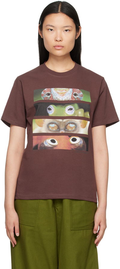 Gentle Fullness Brown Printed T-shirt In Chocolate Animal Eye