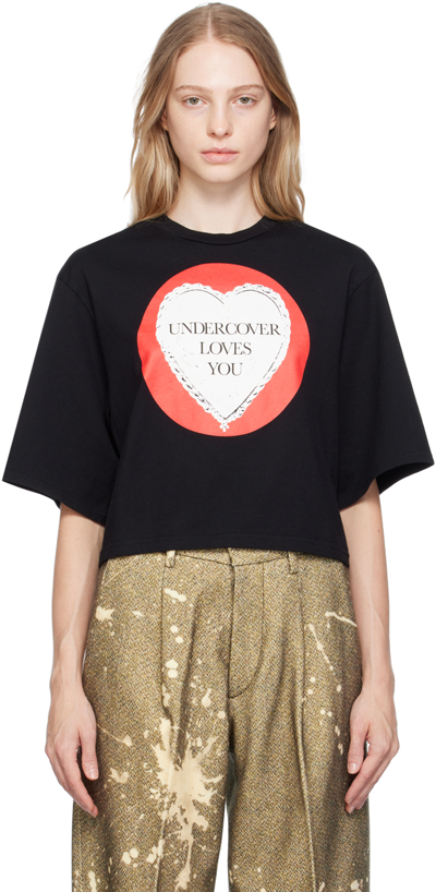 Undercover Printed Crop T-shirt In Black